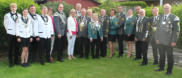 v.l.:Torben Haase (bester Nachwuchsspielmann), Clara Pietsch (Kinderkönigin), Timo Schuran (Adjutant Bester Spielmann), Tjaard Eggers (Bester Spielmann), Andrea und Manfred Kanebely (Adjutant Vizekönig), Andrea und Bernd Kanebley (Vizekönig) Christa und W